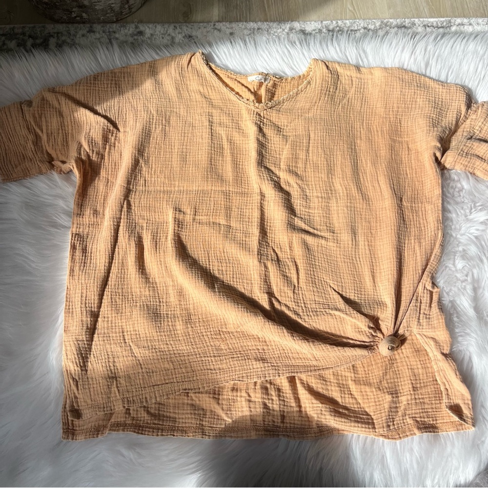 Linen tan top